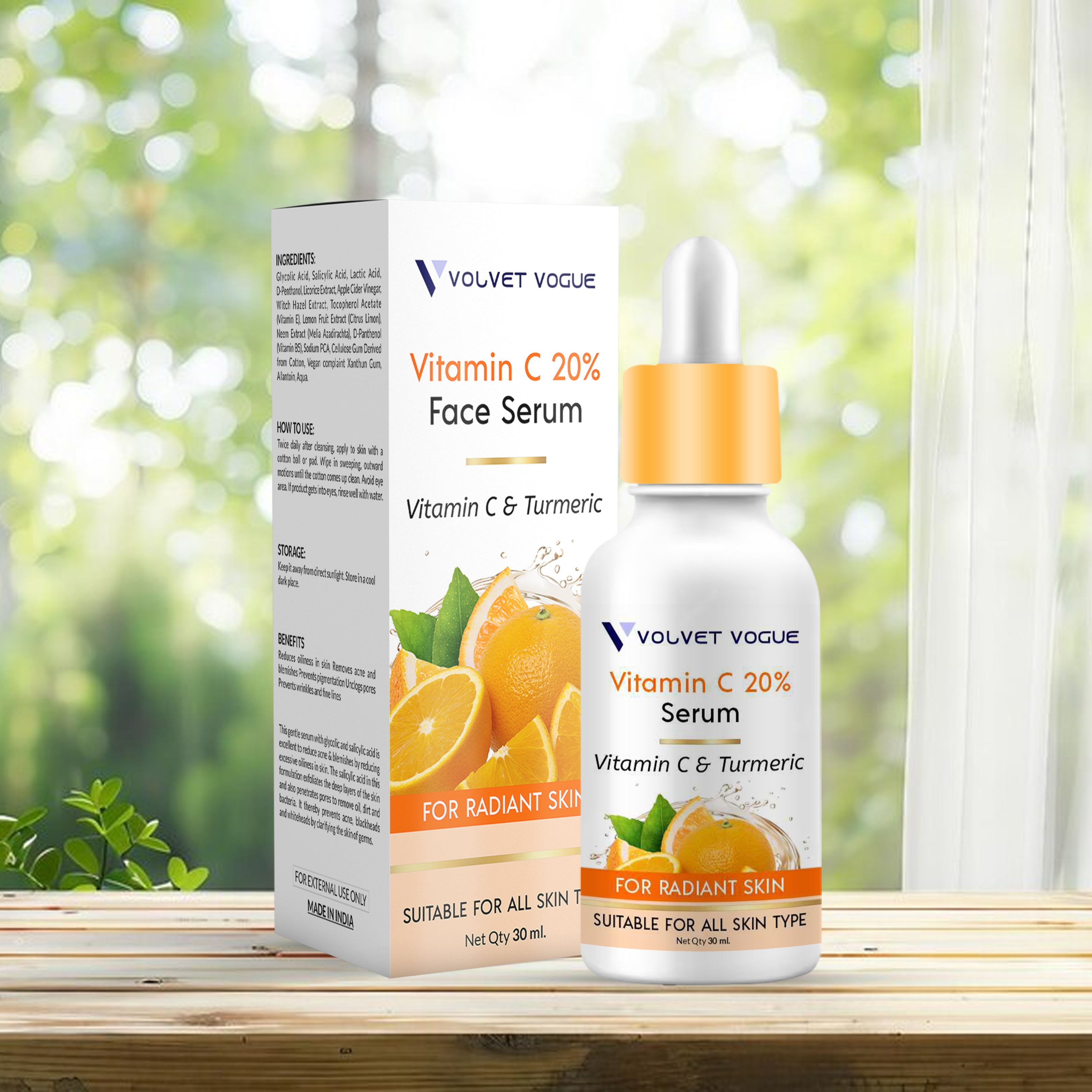 VITAMIN C 20% FACE SERUM FOR RADIANT SKIN, 30ML