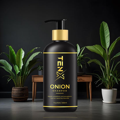 TENX ONION SHAMPOO FOR REPAIRS, SMOOTHENS, AND STRENGTHENS, 300ML