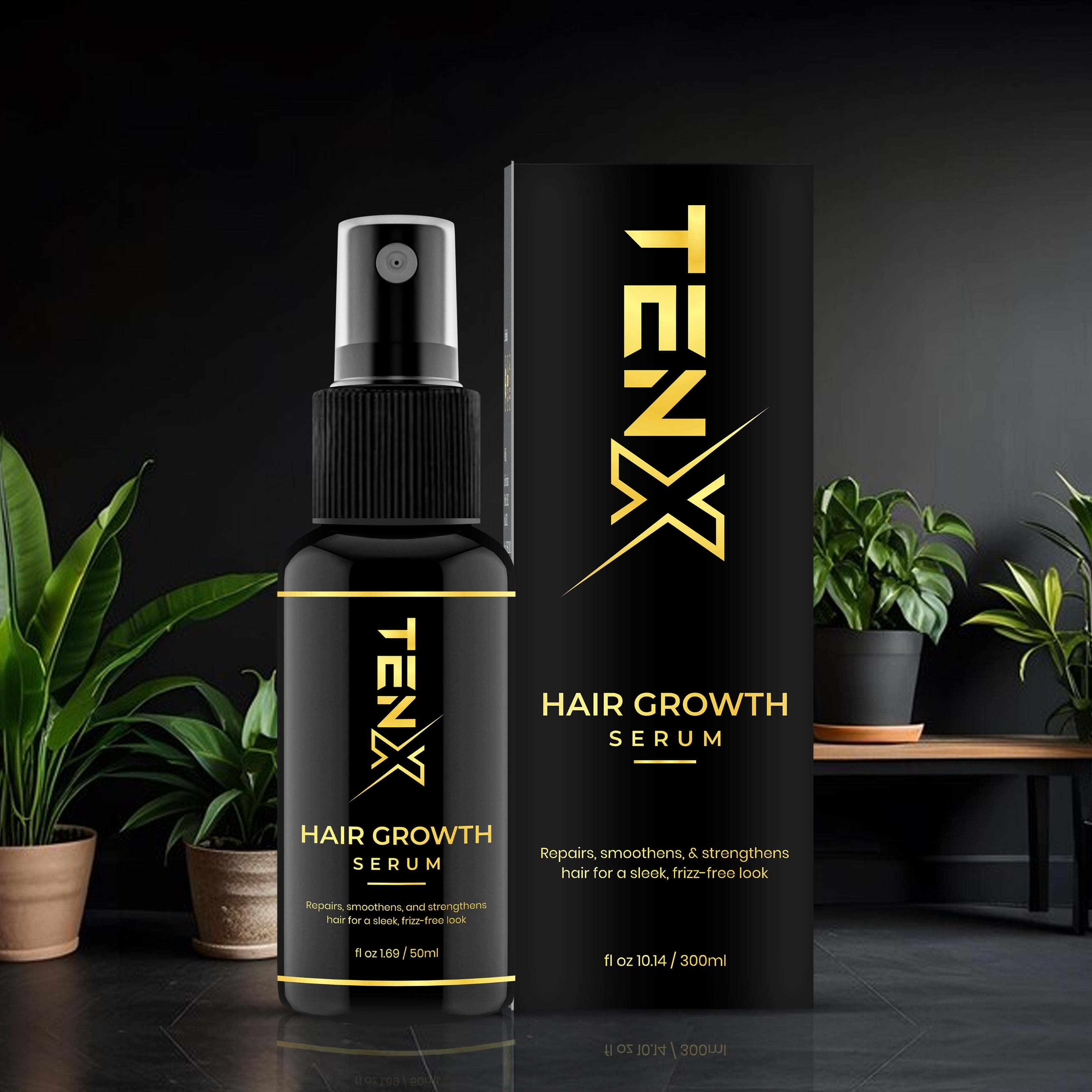 TENX HAIR GROWTH SERUM REPAIR, SMOTHENS AND STRENGTHNESS HAIR, 50ML