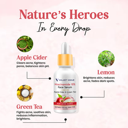 NIACINAMIDE SERUM 10% FOR FOR ACNE MARKS, 30ML
